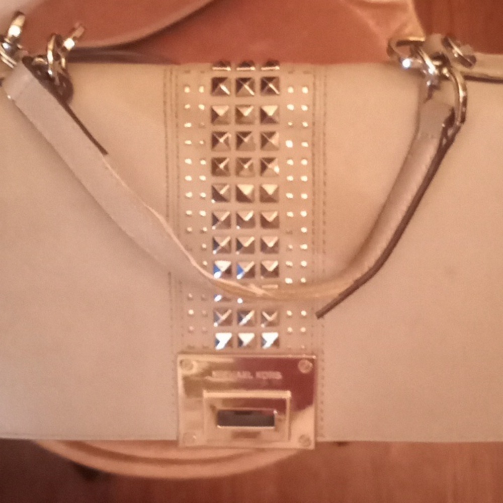 MICHAEL Kors Tina Studded Satchel gray 2 styles Handbag or Shoulder Bag